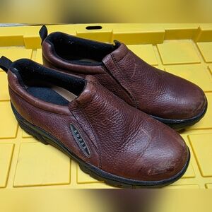 Roper Men's Dark Brown Leather Slip-On Loafers